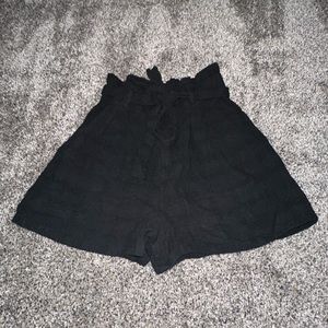 Black High Rise Tie Up Shorts - Size Small
